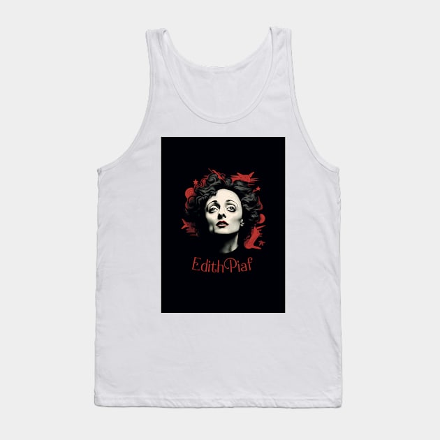 Dessin Edith Piaf - portrait - vector Tank Top by Labonneepoque